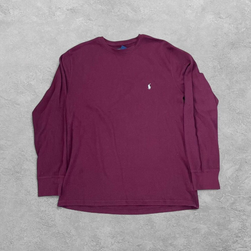 Polo Ralph Lauren Waffle Knit Thermal Burgundy L Grandpacore Y2K